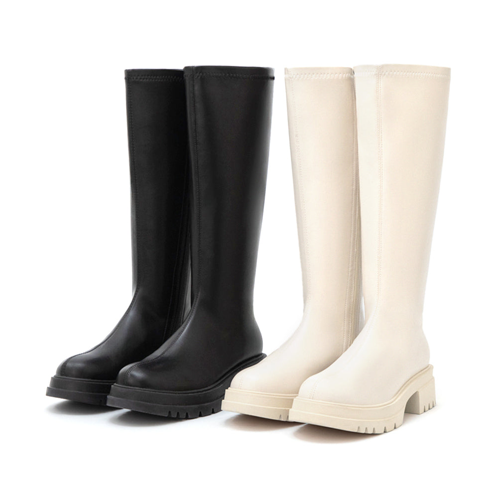 【寬筒】韓流風 | 簡約修身厚底長靴