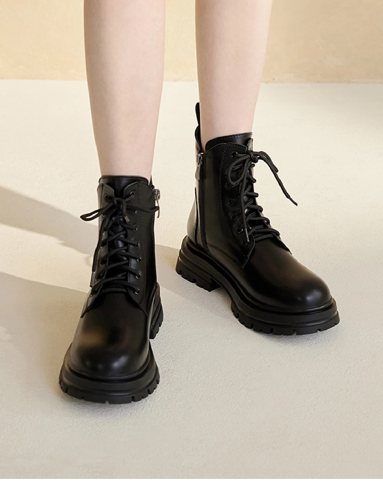 Cool Style Hack | Side V-Cut Lace-Up Martin Ankle Boots
