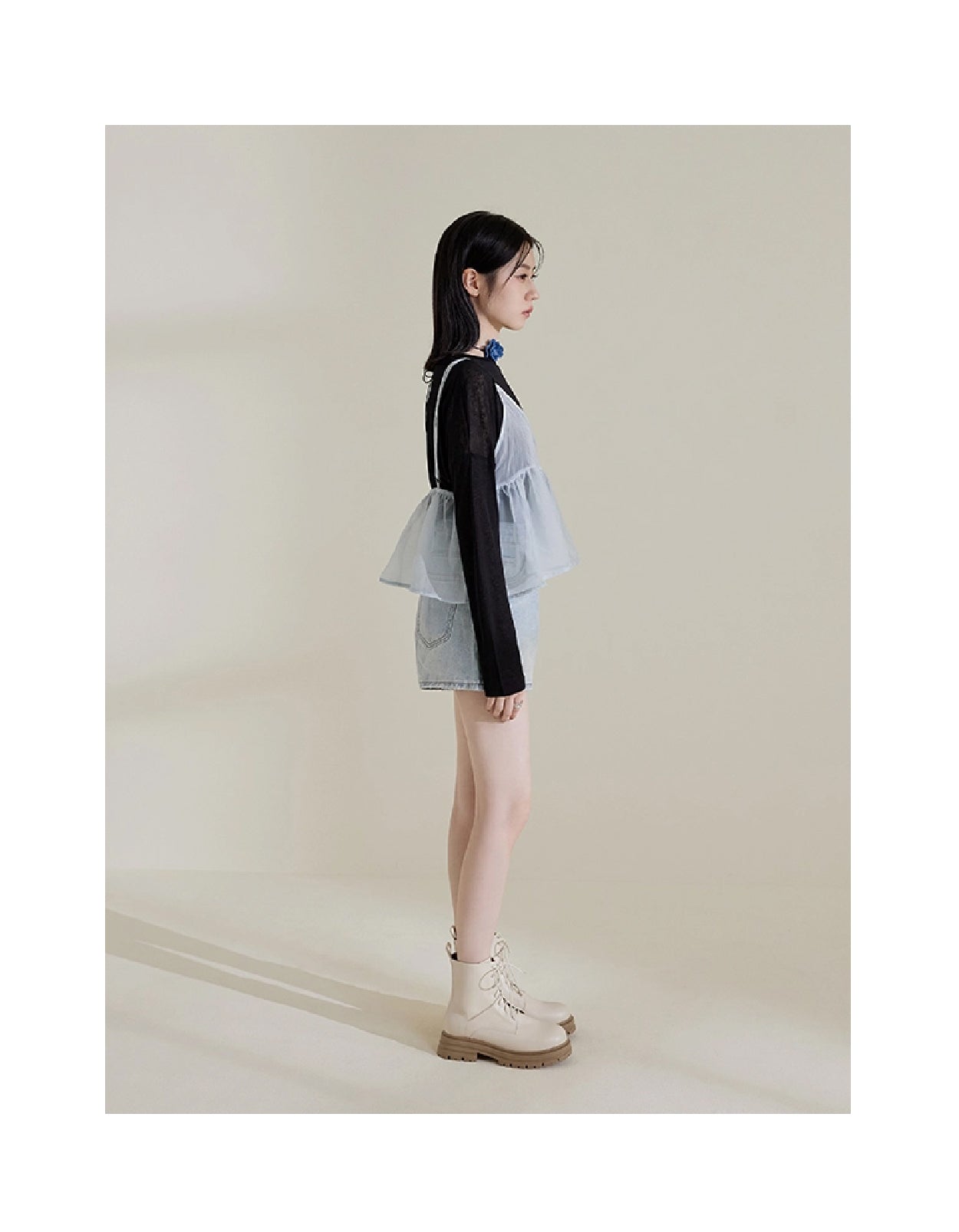 Bold & Cool | Chunky Round-Toe Lace-Up Boots (Beige)