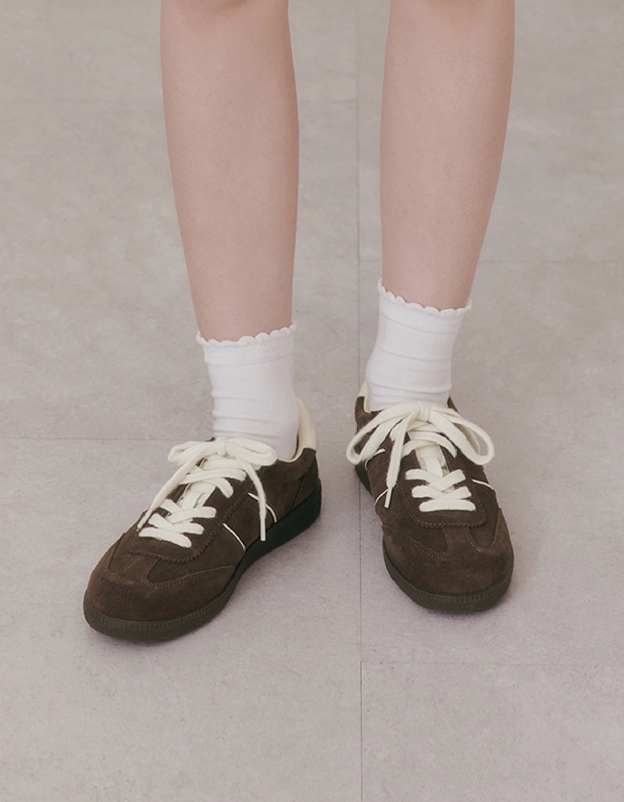Retro German | Leather Sneakers with Dual-Colored Laces