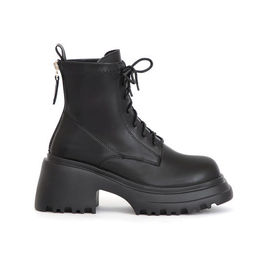 K-pop Inspired | Lightweight Platform Lace-Up Ankle Boots