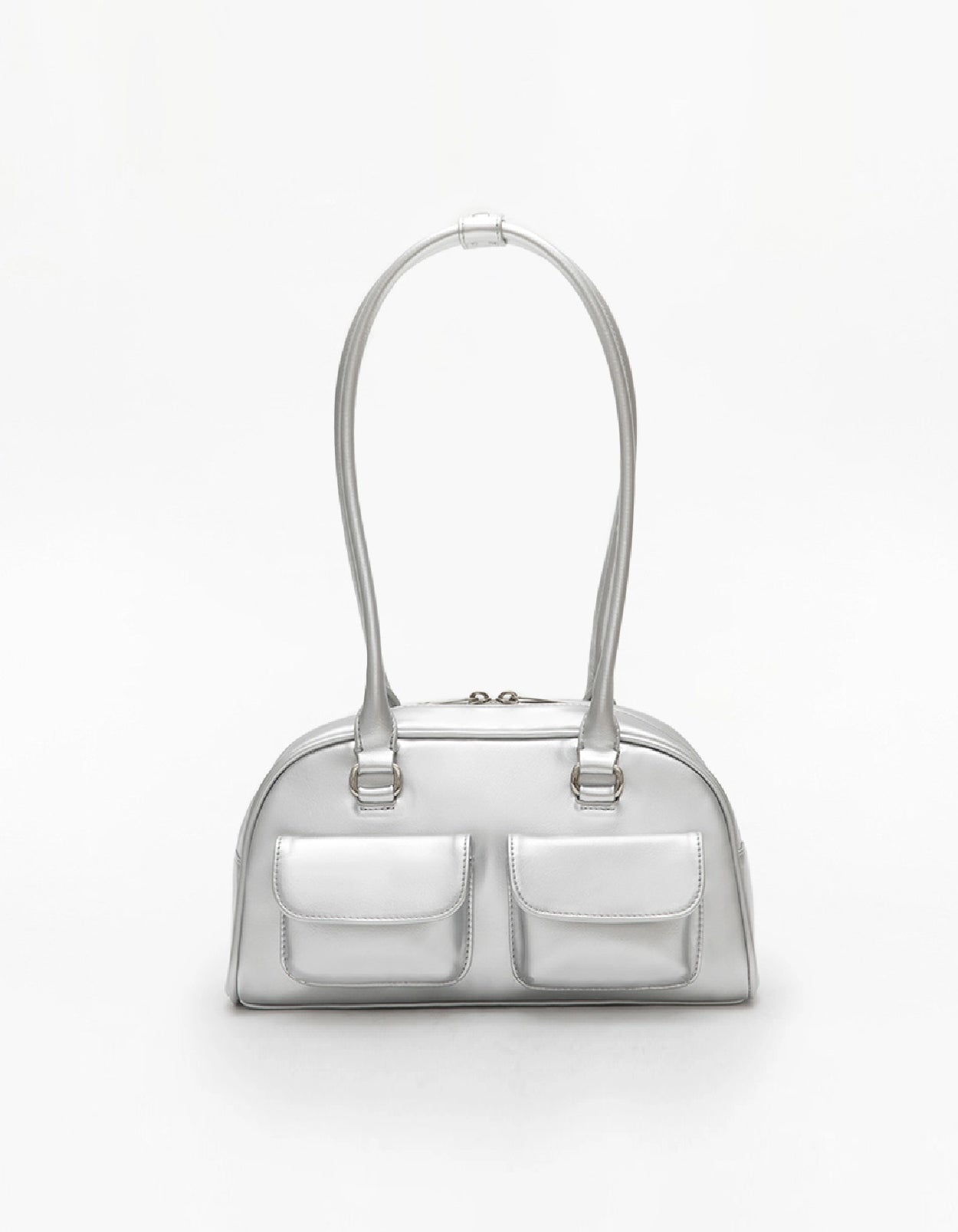 Double-Pocket Retro Bowling Handbag