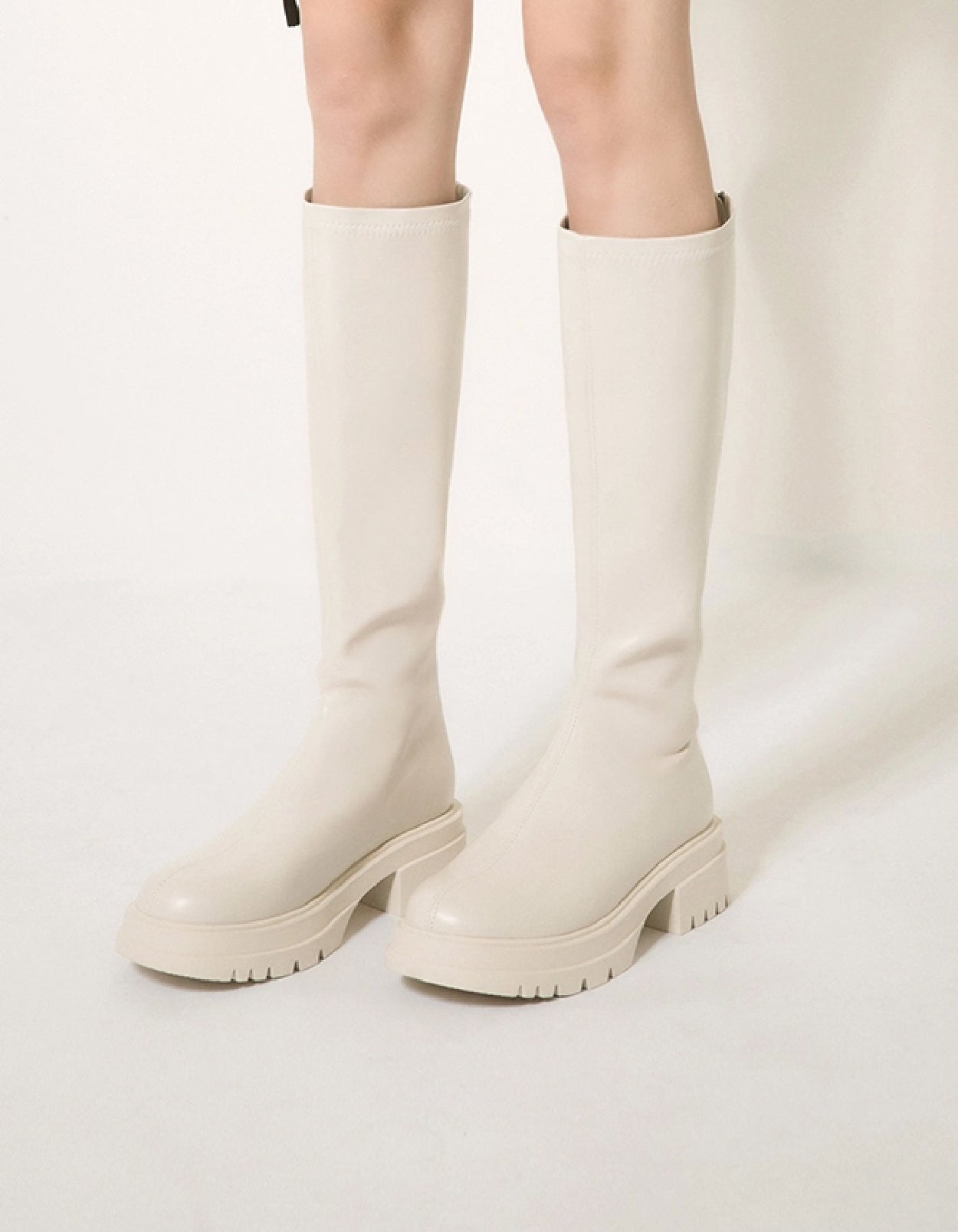 K-Pop Vibes | Minimalist Slim-Fit Platform Long Boots
