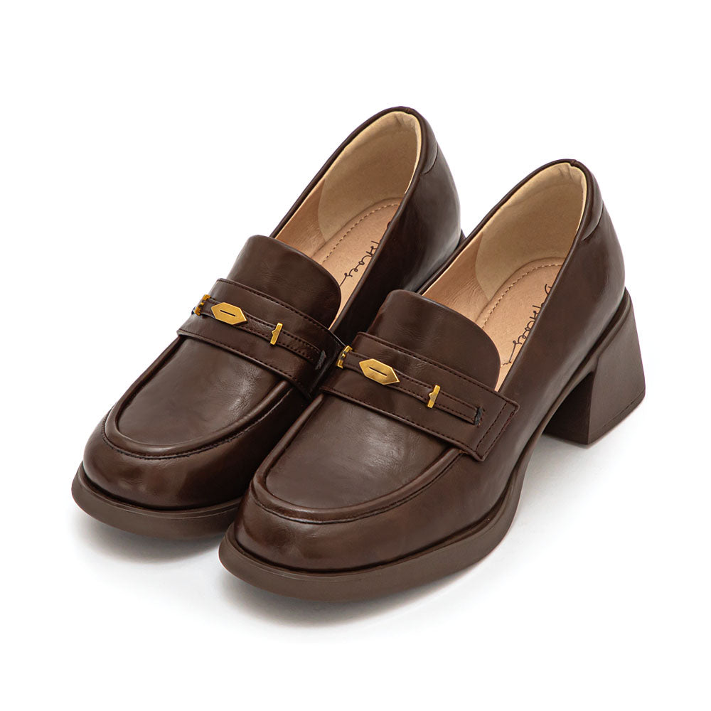 [Genuine Leather Series] Air-Touch Gold Leaf Loafers