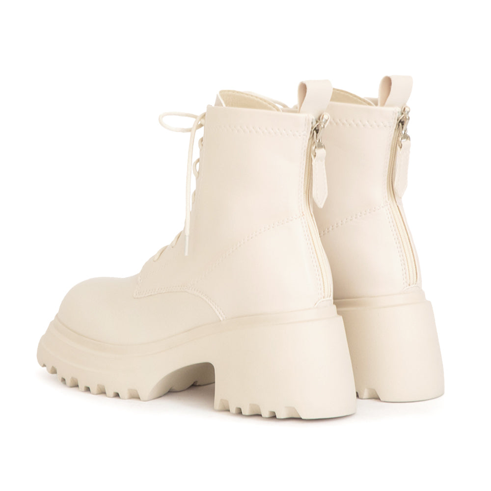 K-pop Inspired | Lightweight Platform Lace-Up Ankle Boots