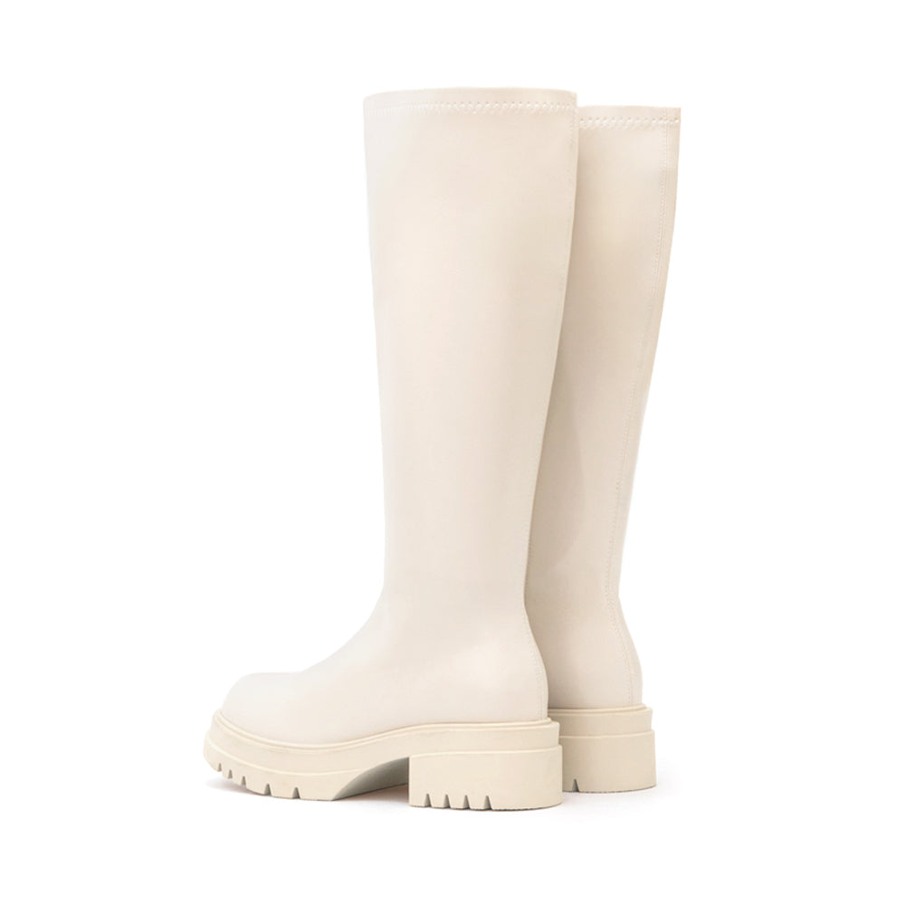 [Wide Calf] K-Pop Vibes | Minimalist Slim-Fit Platform Long Boots