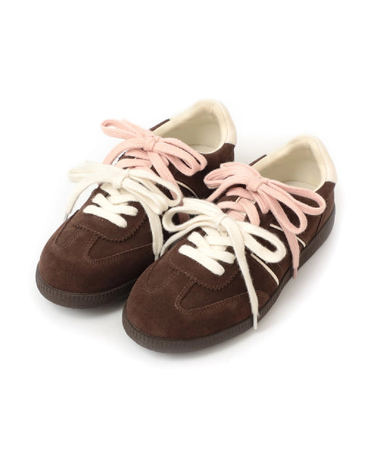 Retro German | Leather Sneakers with Dual-Colored Laces
