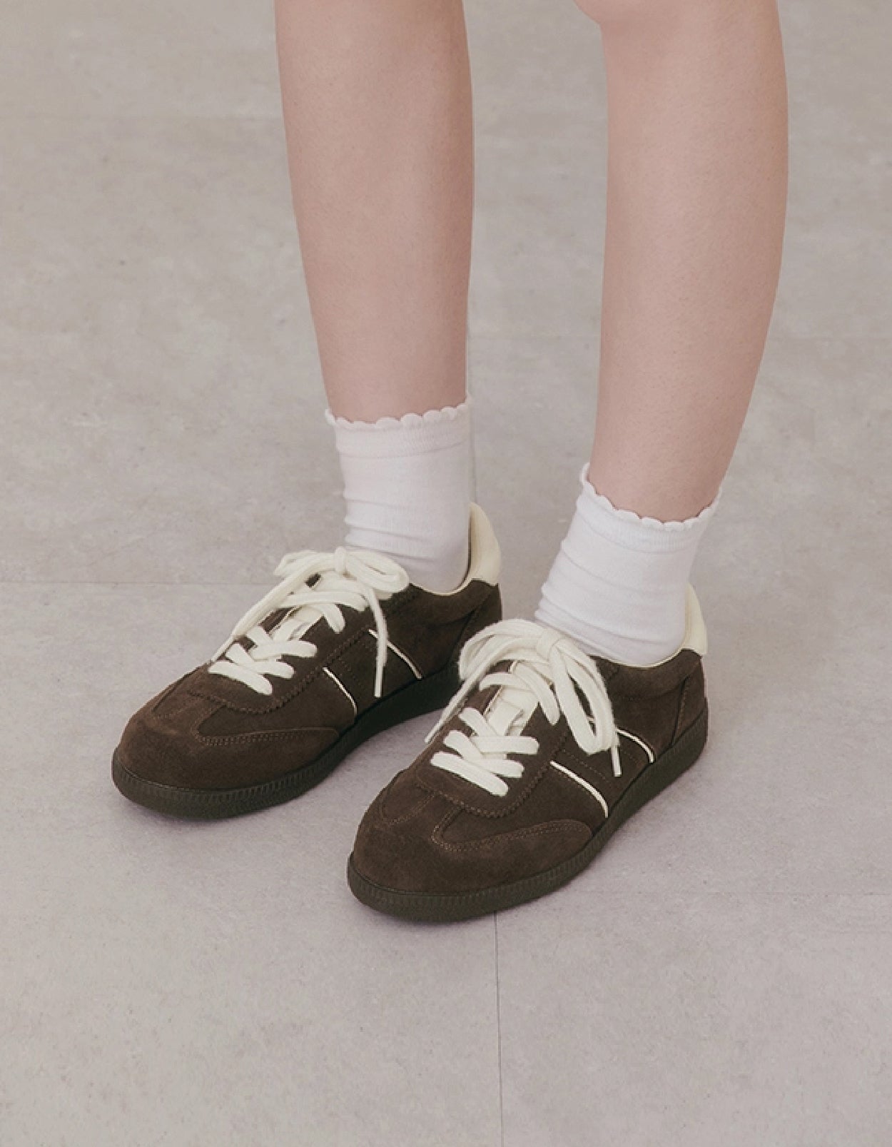 Retro German | Leather Sneakers with Dual-Colored Laces
