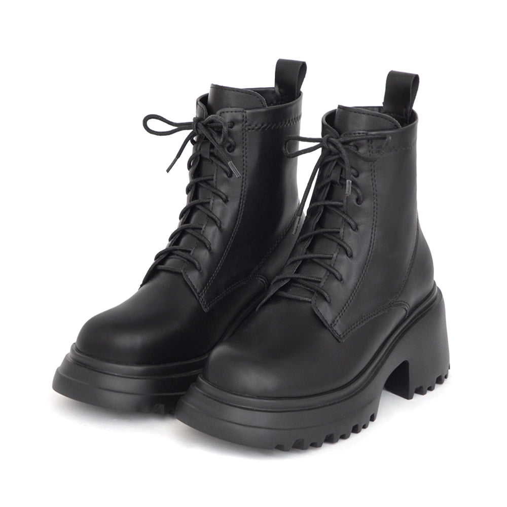 K-pop Inspired | Lightweight Platform Lace-Up Ankle Boots