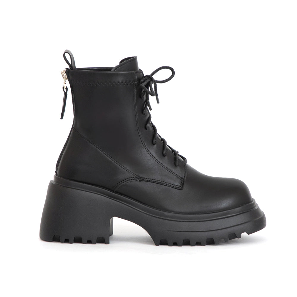 K-pop Inspired Lightweight Platform Lace-Up Ankle Boots