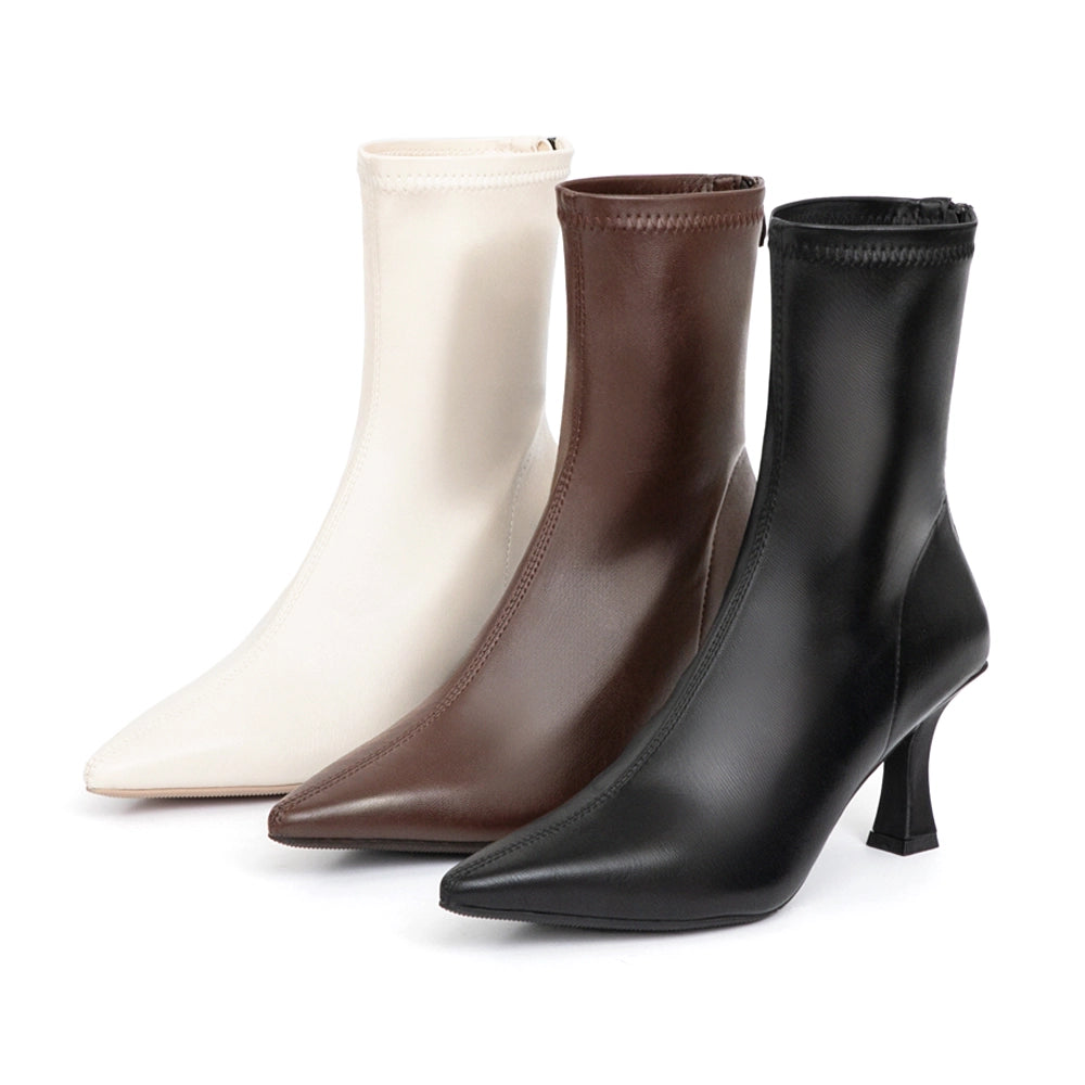 Slimming Magic Pointed Toe High-Heel Ankle Boots