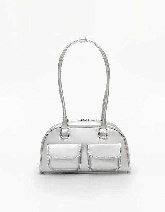 Double-Pocket Retro Bowling Handbag