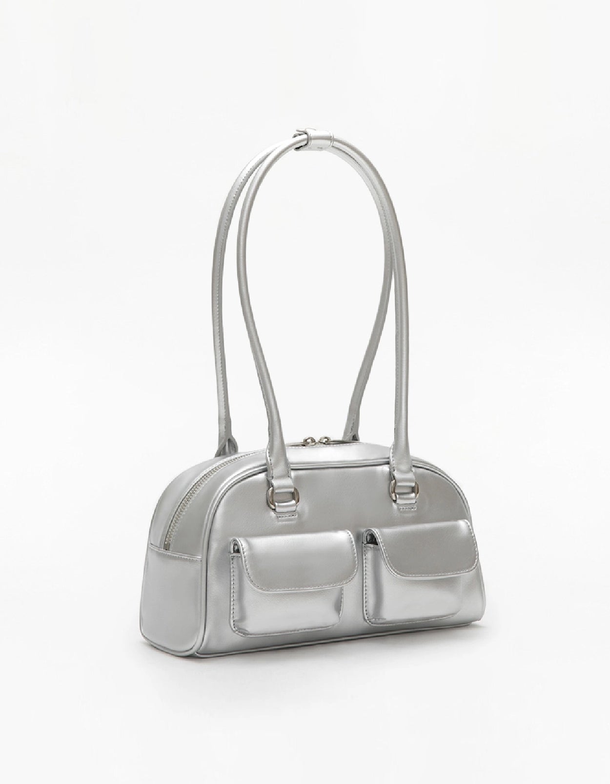 Double-Pocket Retro Bowling Handbag