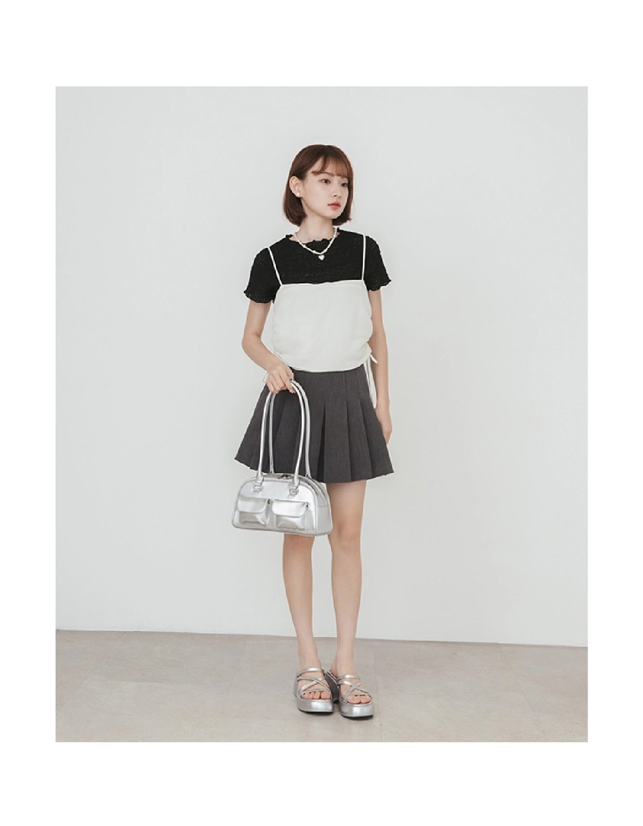 Double-Pocket Retro Bowling Handbag